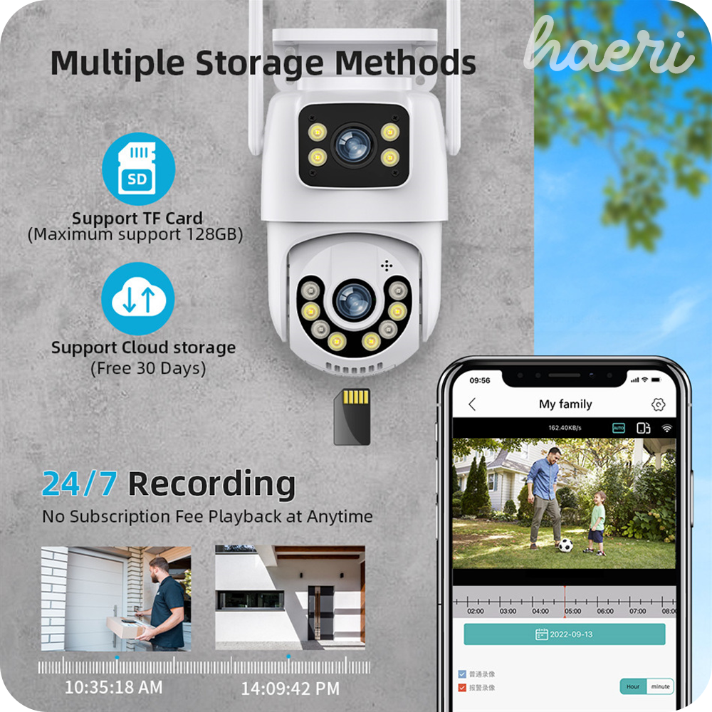 Wi-Fi სათვალთვალო ორმაგი კამერა 3MP+3MP
