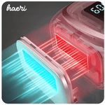 Close-up of IPL laser hair removal device showcasing cooling and energy emission for optimal performance and safety.