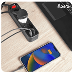 დამაგრძელებელი (3 როზეტი + 3 USB 2,4A) Hoco NS2 18W 1.8მ