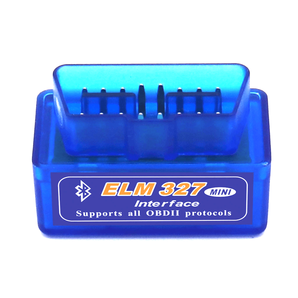 Auto scanner OBD2 ELM327 Mini V2.1, Bluetooth interface supporting all OBDII protocols, compact design for vehicle diagnostics.