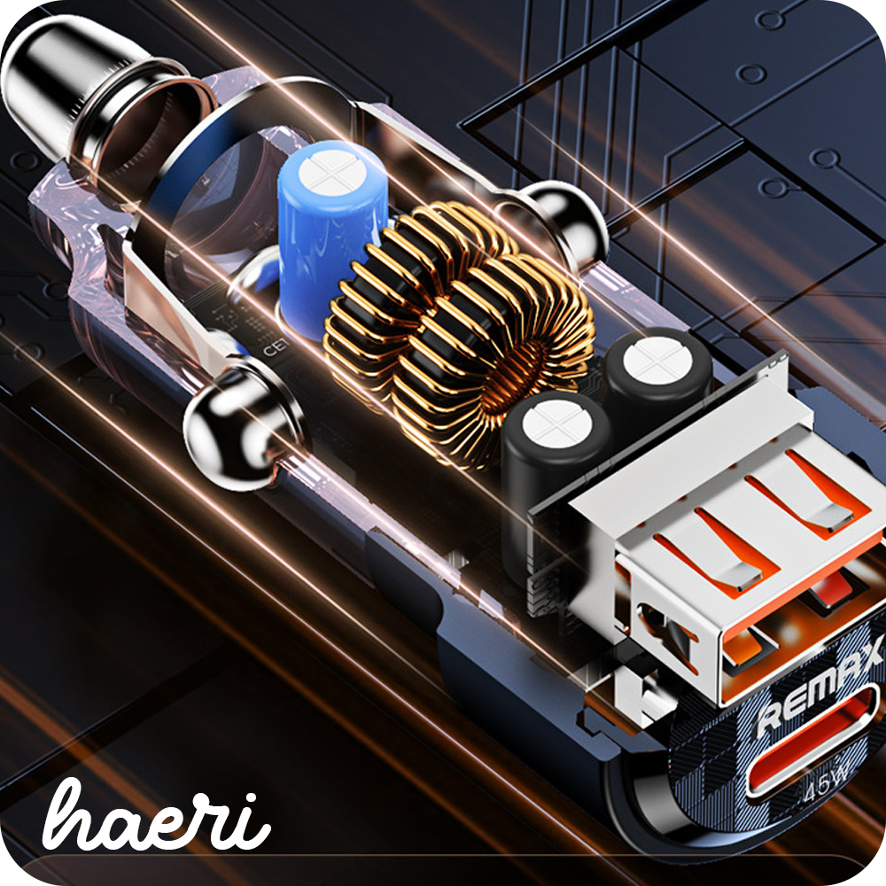 მანქანის ადაპტერი REMAX RCC360 (Type-C + USB) 75W