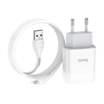 ადაპტერი და კაბელი (2 USB to Lightning) 2.4A Hoco C73A