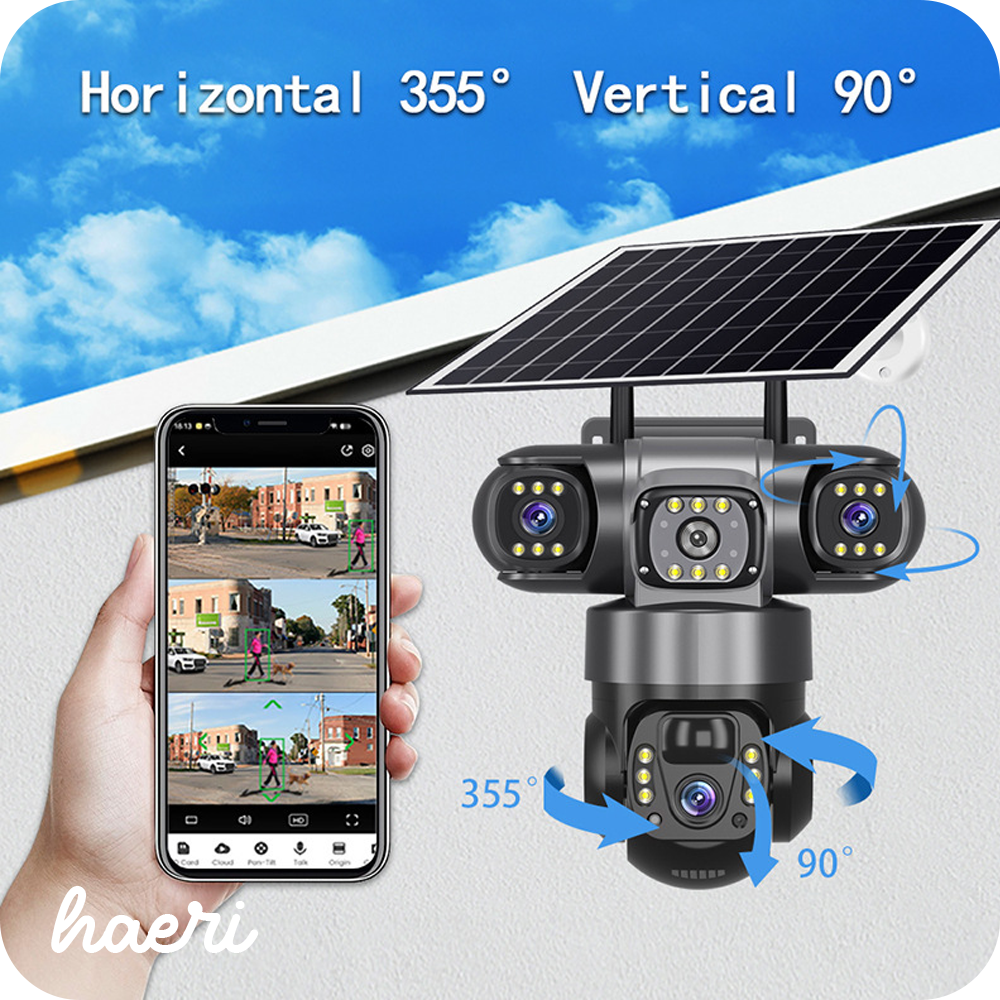 4G სათვალთვალო სამმაგი კამერა მზის პანელით (2+2+2MP)