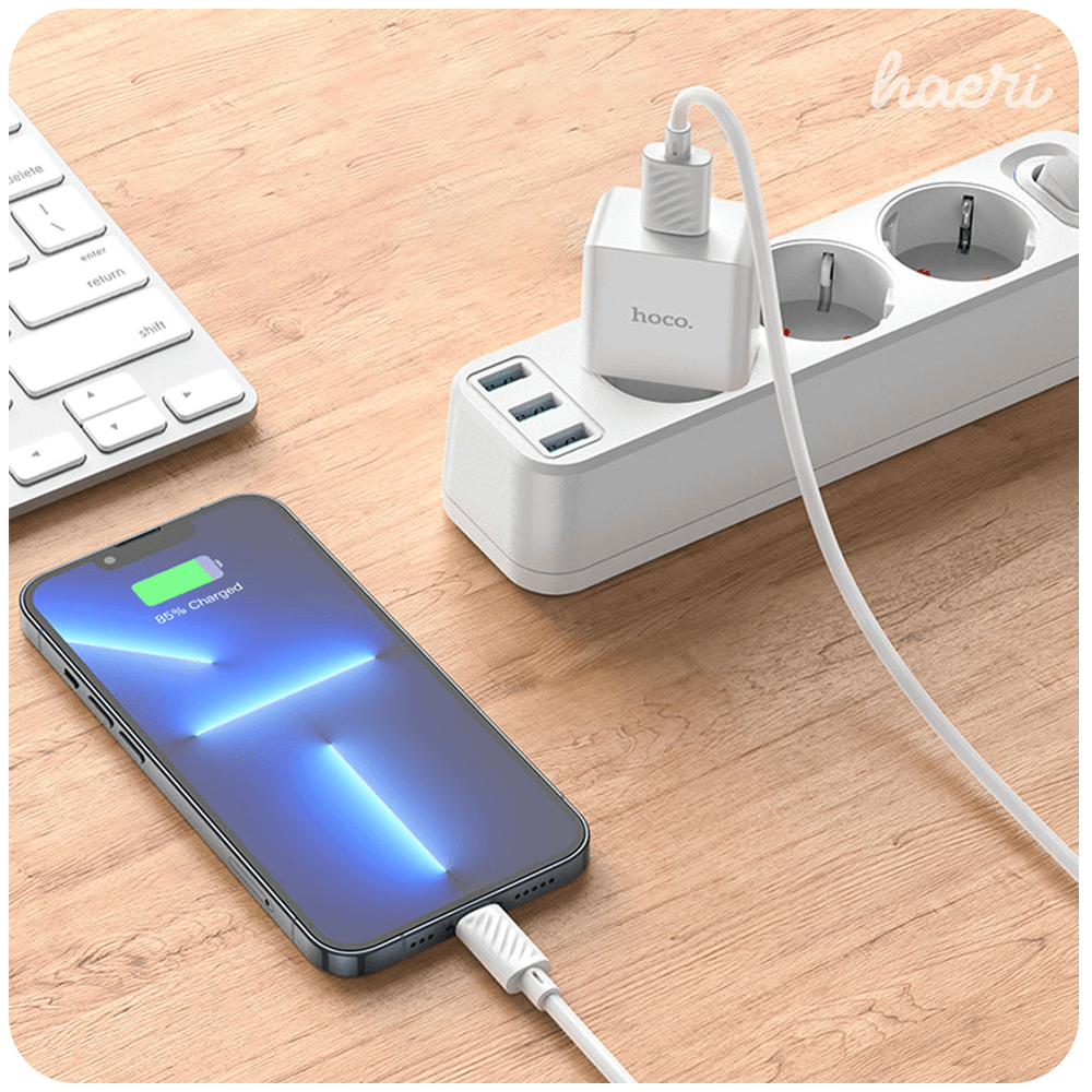 ადაპტერი და კაბელი (USB to Lightning) 2.1A Hoco C106A