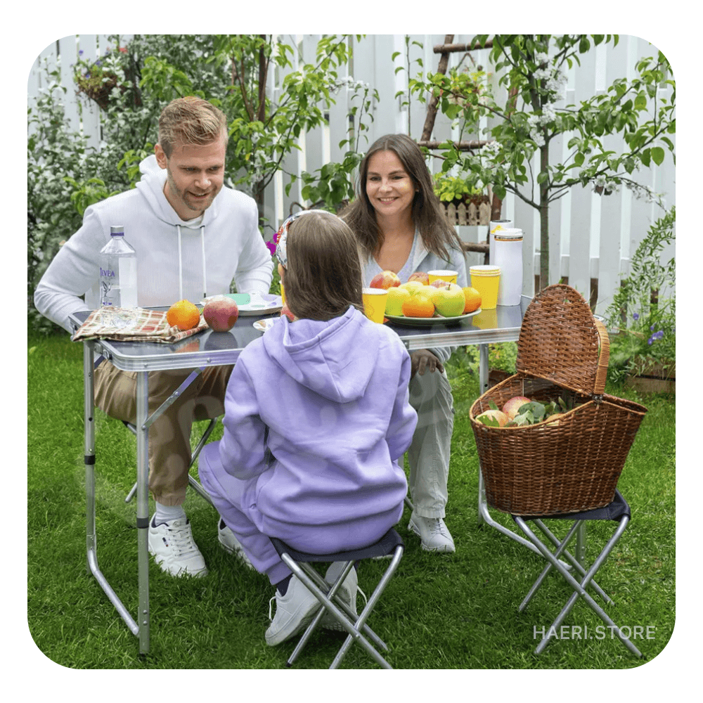 სალაშქრო საკეცი მაგიდა და სკამები 120х60х70სმ