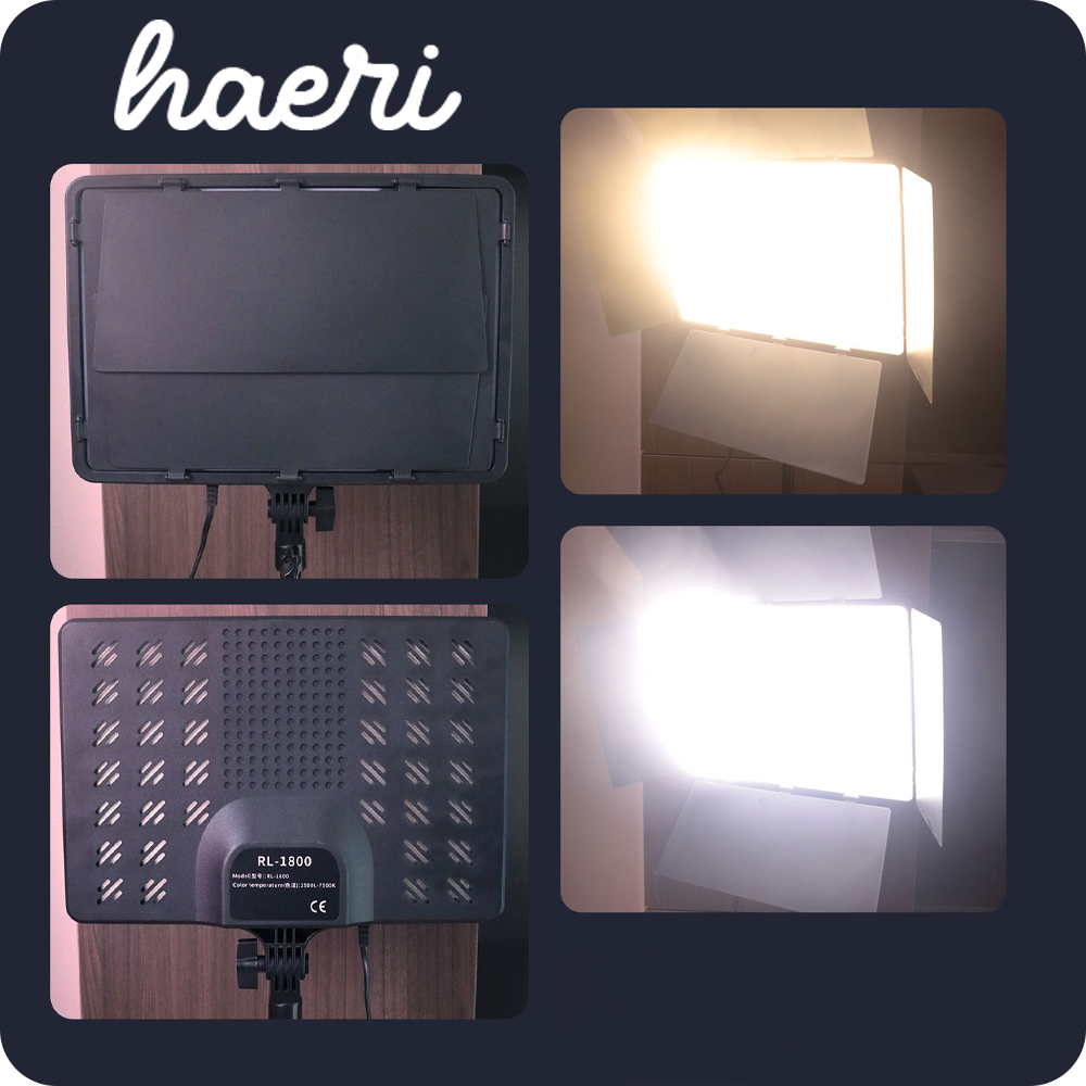 განათება სტუდიური 17″ 33x23სმ RL1800 (2.1მ შტატივი + შტანგა)