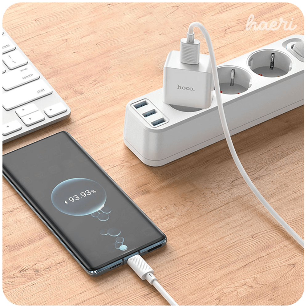 ადაპტერი და კაბელი (USB to Type-C) 2.1A Hoco C106A