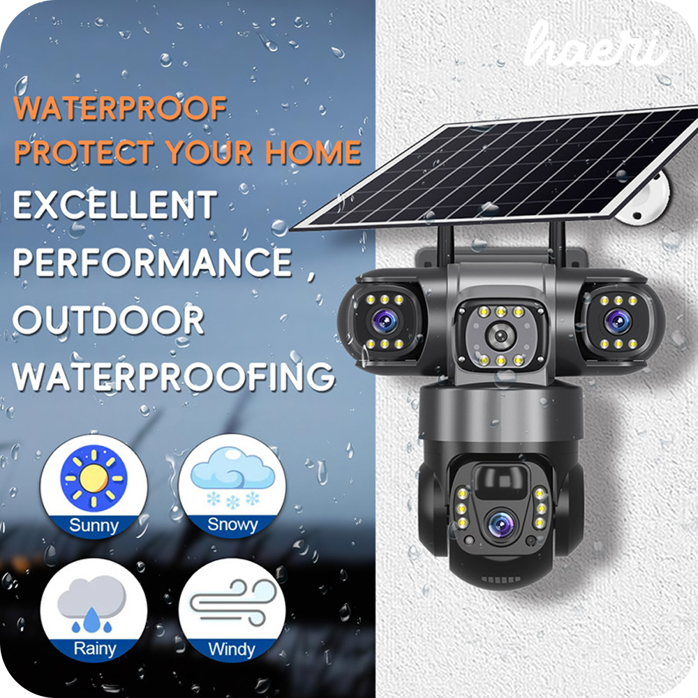 4G სათვალთვალო სამმაგი კამერა მზის პანელით (2+2+2MP)