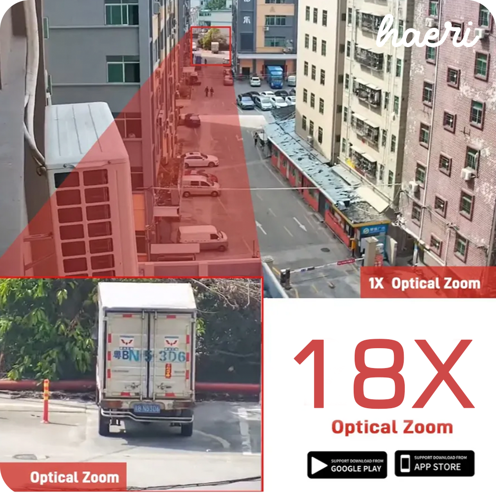 Wi-Fi სათვალთვალო ორმაგი კამერა ოპტიკური ზუმით X18