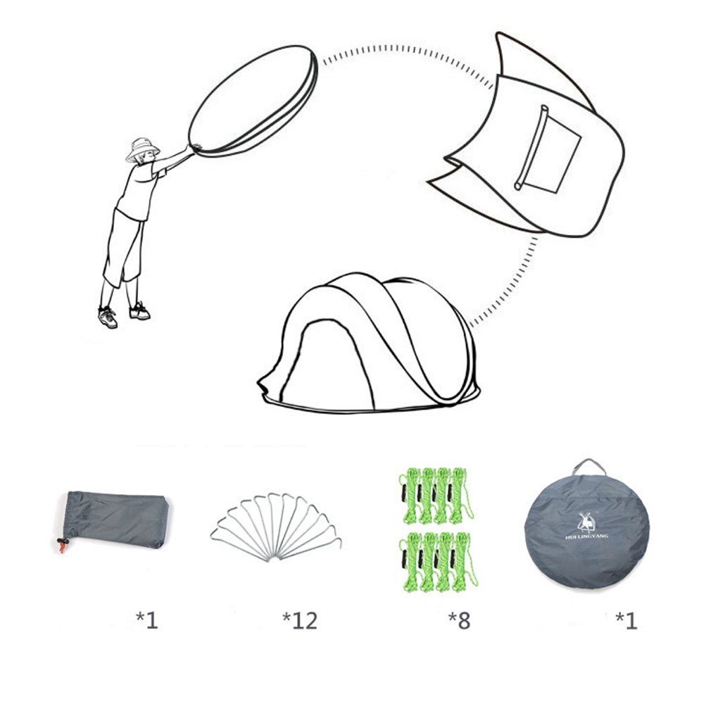 კარავი 4-6 ადგილიანი Hui Lingyang 380x260x130