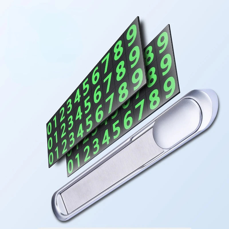 მეტალის მანქანის პარკინგის სანომრე (ვერცხლისფერი)