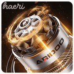ARIDOO powerful brushless motor with glowing copper coils and sleek design for enhanced cutting performance.