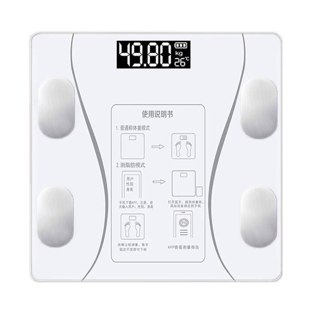 ელექტრო პირადი სასწორი თეთრი ფერის LCD ეკრანით, მაქსიმალური 180 კგ, 4 ზუსტი სენსორით.