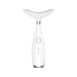 Face and neck lifting massager device with heat and vibration technology.