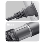 Close-up of a sleek hair dryer plug and barrel design showcasing modern styling and functionality.