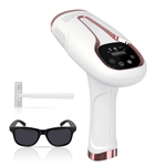 IPL ლაზერული ფოტოეპილატორი 3-1შi, მოდელი BHRL-04, ვარდისფერი დეტალებით, სათვალეებით და უნივერსალური საპარსით