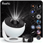 კოსმოსური პროექტორი-სანათი 4K HD, LED ნათებით, თეთრი ABS/PC მასალით და გალაქტიკის გამოსახულებების 12 ფირით, Type-C კაბელით.