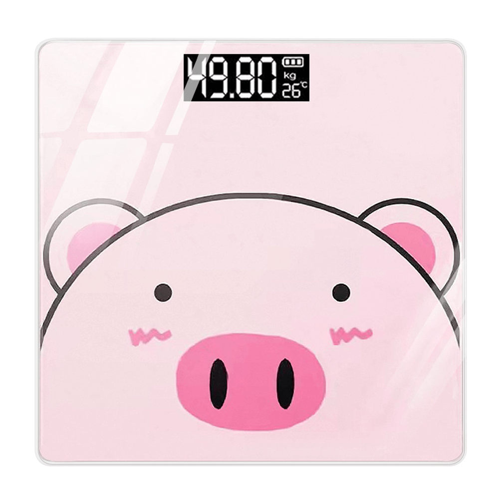 Personal pig-themed digital scale with LCD display, 180 kg capacity, and ultra-precise sensors, perfect for fun weight tracking.