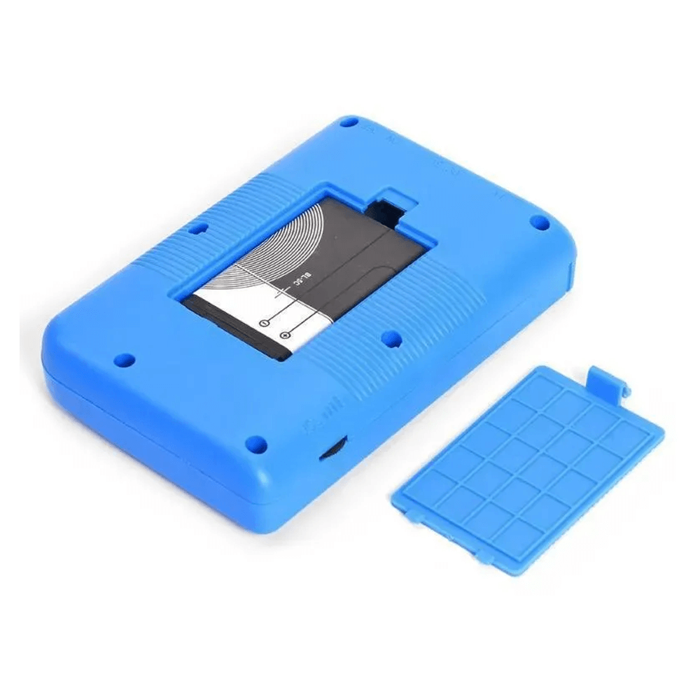 პორტატული რეტრო სათამაშო კონსოლი SUP, ლურჯი ფერის გარემოში, საწარმოებლად გამოტანილი।