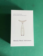 Beauty Neck Instrument packaging, showcasing intense pulsed light and wrinkles reducing features.