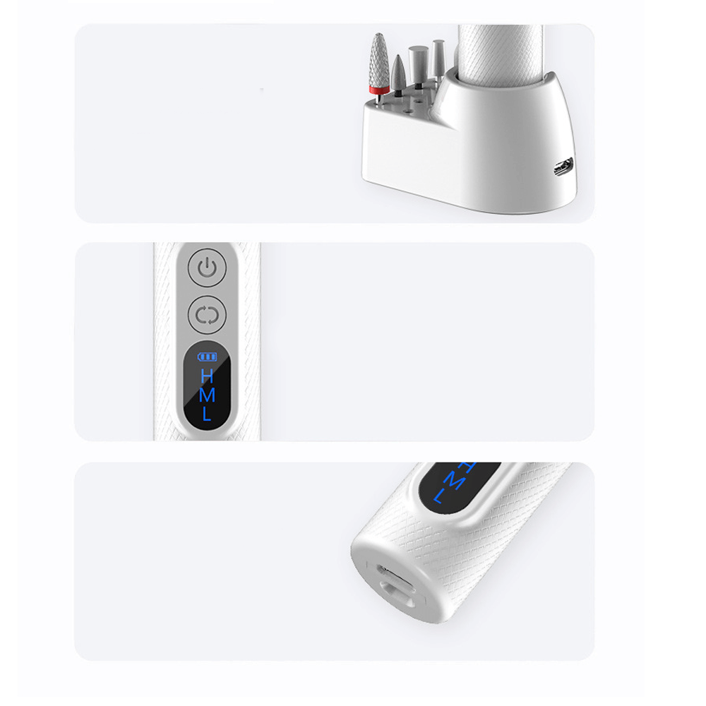 დეტალი უსადენო ბორმანქანის მენიუ და დამატებითი თავი, თეთრი ფერის, Type-C დატენვით.