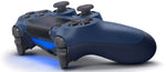 Wireless PS4 controller in midnight blue for Android, iOS, and PC, Bluetooth compatible, includes USB to MicroUSB cable