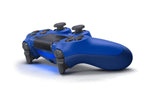 Wireless Wave Blue PS4 controller compatible with Android, iOS, and PC using Bluetooth, includes USB-MicroUSB cable.