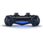 Wireless black PS4 joystick compatible with Android, iOS, PC, shown with Bluetooth connection features and USB cable.