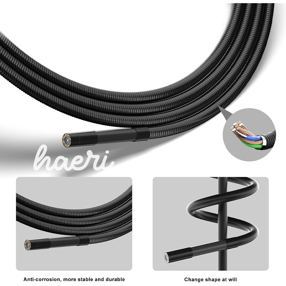 Wi-Fi endoscope camera cable with anti-corrosion features and flexible shape, designed for stability and durability.